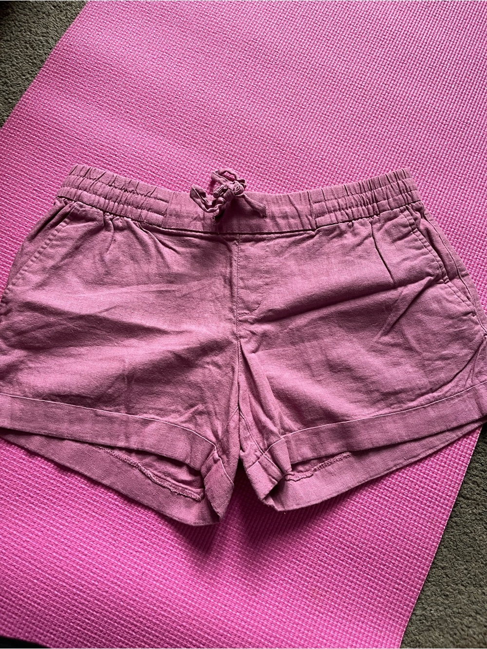 Old Navy Mauve Drawstring Linen-Blend  Shorts